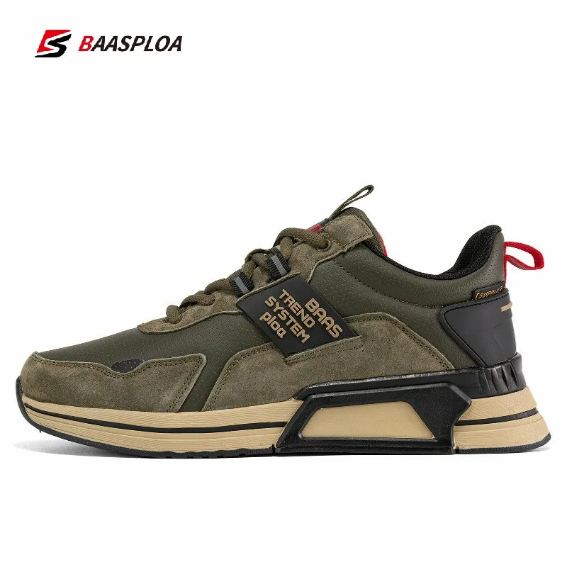 2023 Baasploa Men Casual Shoes Fashion Leather Waterproof Sneakers Non-Slip Wear-Resistant Running Shoes Free Shipping