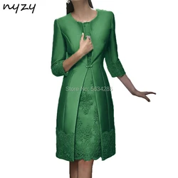 NYZY M22G con chaqueta 2 piezas verde elegante vestidos para madre de la novia novio 2020 vestido de fiesta de boda ropa de invitados trajes de iglesia