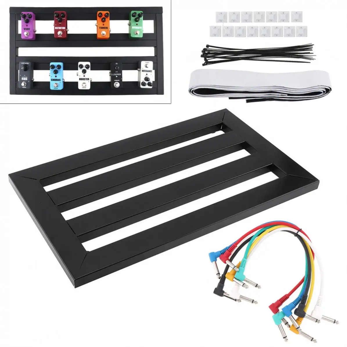 

47 X 27cm Guitar Pedal Board Setup Style DIY Guitar Effect Pedalboard With 6pcs 22cm Patch Cable