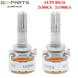Japan ALPS RK16 2x50KA 2x100KA Stereo Volume Potentiometer Attenuator For Hifi Audio AMP CD Turntable DAC 6mm Knurled Shaft 1PC