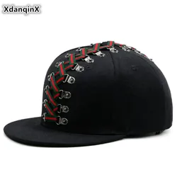 XdanqinX Novelty Punk Style Hip Hop Cap 2024 New Trend Couple Hat Men's Flat-brimmed Hats Personality Fashion Women's Brand Caps