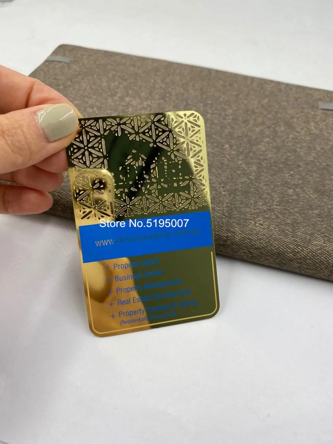 wholesale high quality personalized gold mirror metal business card