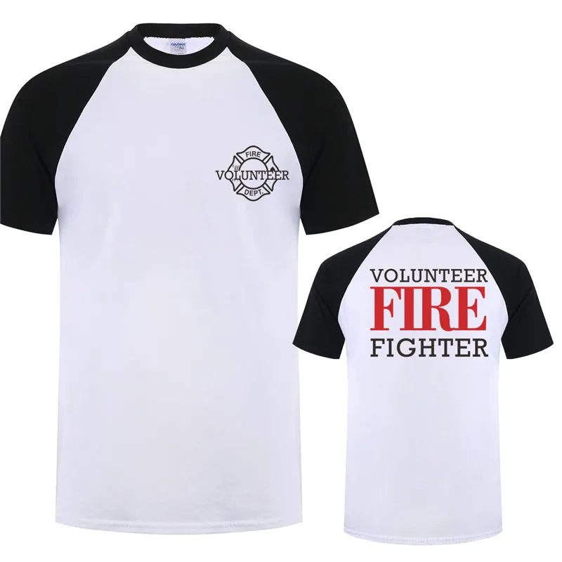 Firefighter Volunteer T Shirt Mans  Fire Rescue Cool Fashion Short Sleeve Men Fireman Tshirts QR-018