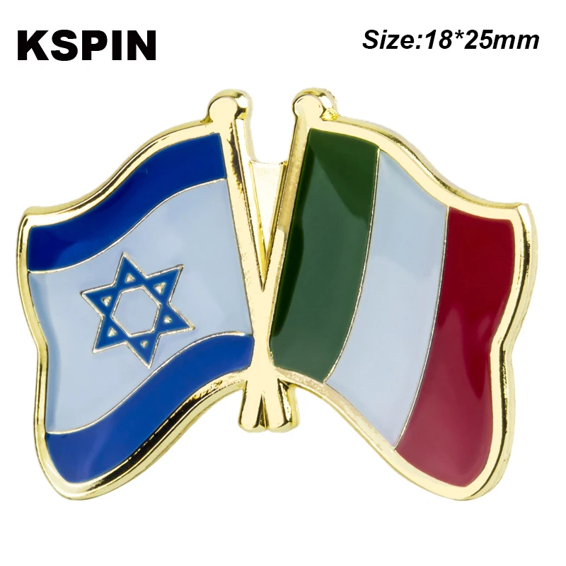 Israel Italy Friendship Flag Badge Flag Brooch National Flag Lapel Pin International Travel Pins