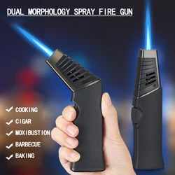 Angle Dual-shape Rotating Head  Refilled Adjustable Flame Fire Outdoor Barbecue Ignition Picnic Jet Torch Lighter Tool No Gas