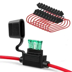 12V 30A 12AWG ABS Standard Blade Inline Fuse Holder with Waterproof Dustproof Cover Auto Car Fuse Holder Auto Accessories
