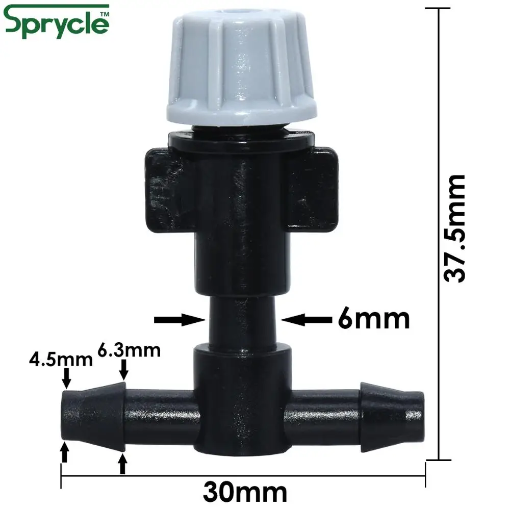 Sprycle 20 pçs ajustável jardim gotejamento irrigação bocais dripper rega pulverizador atomização sprinkler 4/7mm conector t