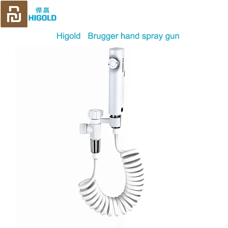 Youpin HIGOLD Handheld Spray Gun Toilet Pressurized Flusher Strong Flushing 2M Telescopic Tube Handheld Bidet Sprayer