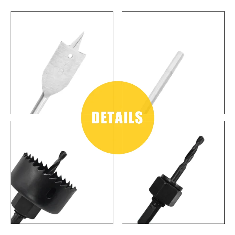 UCHEER 3pcs set M42 bimetal hole opener set Carpenter's flat drill bits woodworking tools for taking holes