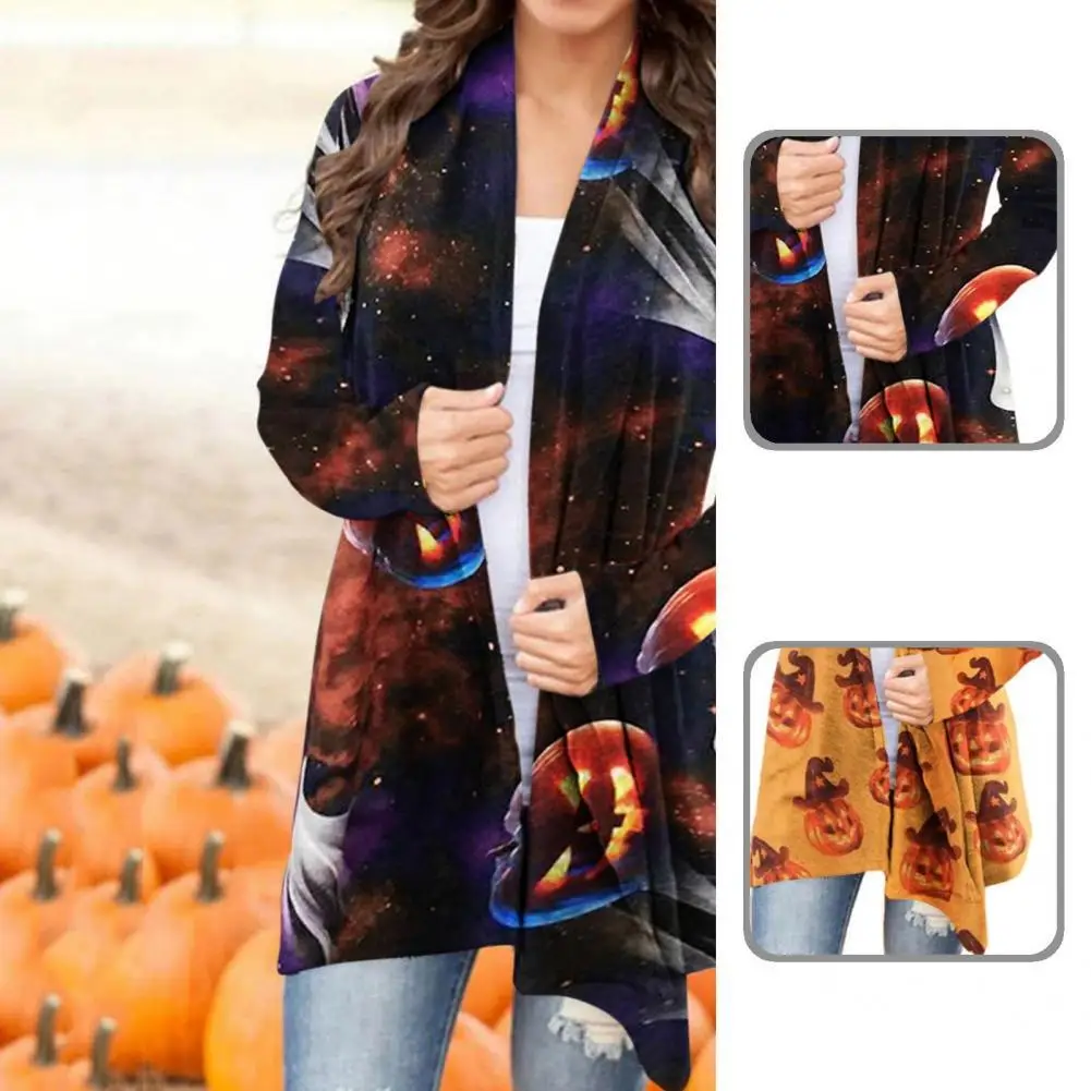 

All-matched Trendy Open Front Halloween Cardigan Coat Comfy Long Cardigan Elegant for Date