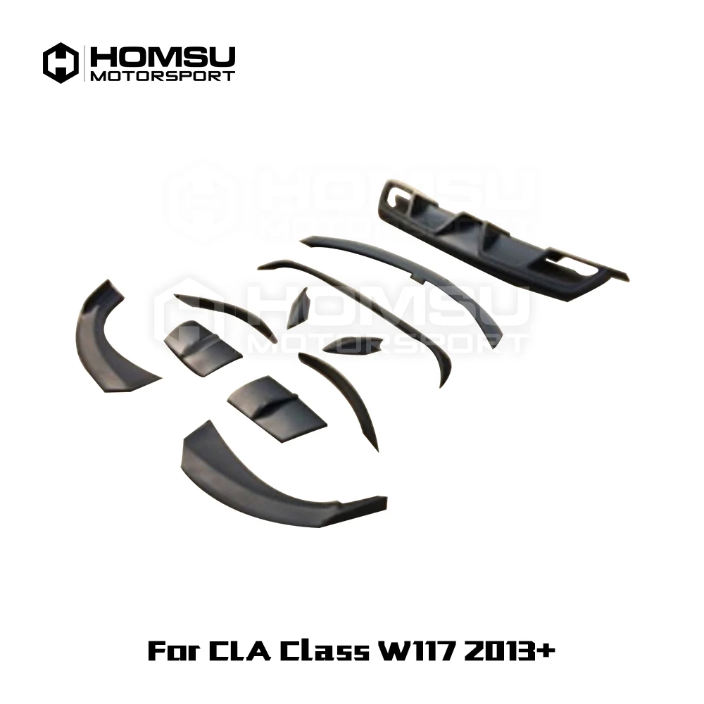 FRP Material Car Body Kit Front Rear Bumper Side Skirts Wheel Eyebrows Exhaust Pipes For Benz CLA Class W117 2013-2019