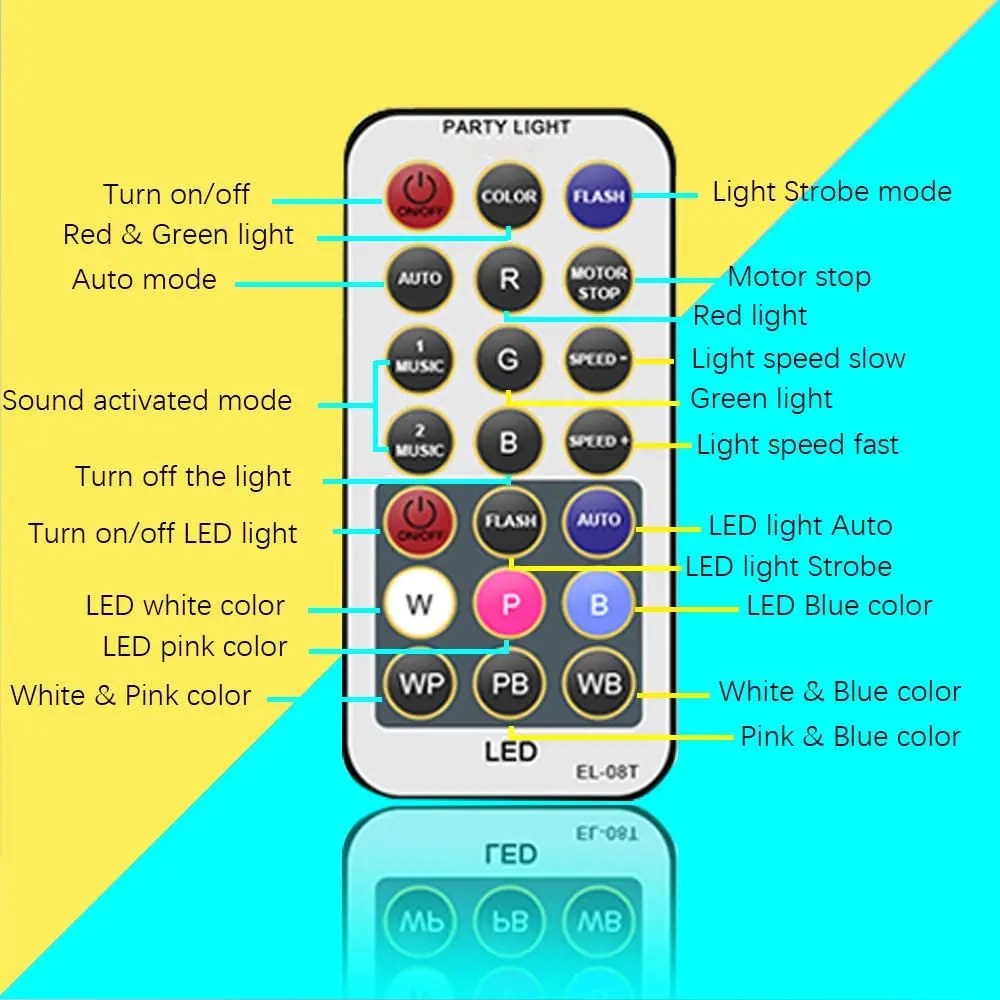 Mini LED RGW Disco Light Remote Control Auto Laser Projector 12 In 1 Patterns Stage Lighting Effect For Home DJ KTV Party Lamp