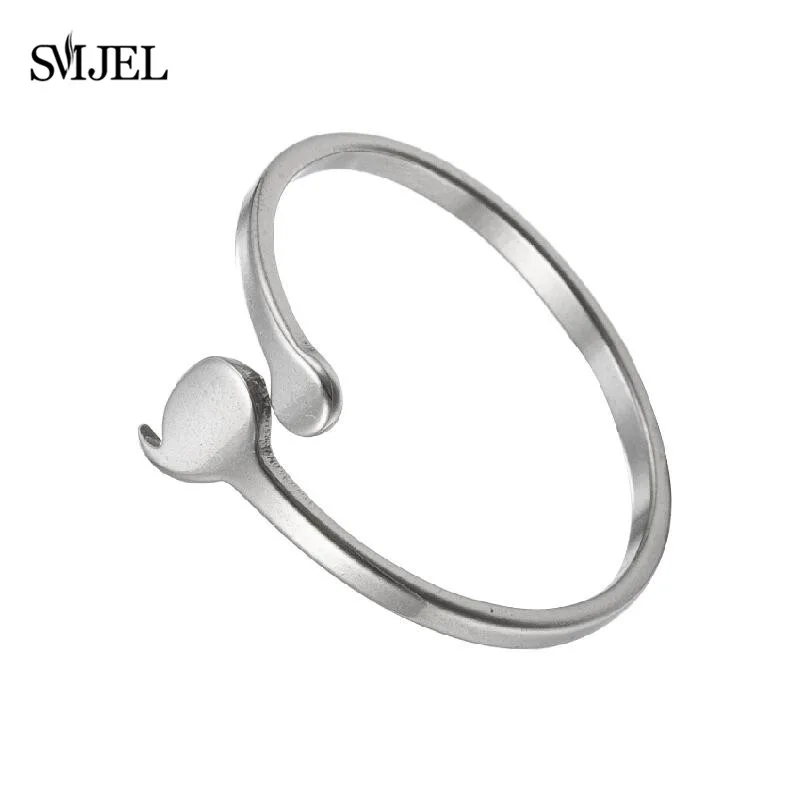 Creative Semicolon Design Opening Wave Rings For Women Men Stainless Steel Inspirational Jewelry Graduate Gifts For Lover Gifts view 2