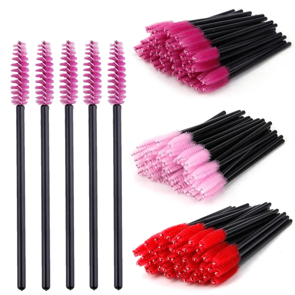 50pcs Makeup Brushes Disposable Mascara Wands Eyebrow Applicator Spoolers Eye Lashes Cosmetic Brush Eyelash Borstel Spoolie Tool