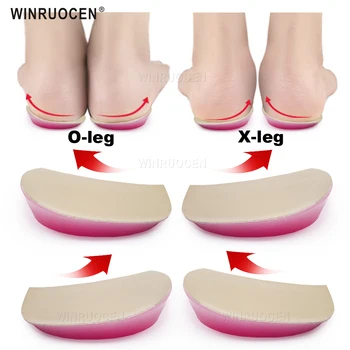 WINRUOCEN X/O-Type ขา Orthopedic Insoles ซิลิโคน Corrector เจลรองเท้าแทรกสำหรับส้นเท้าปวดเข่าโบว์ขา valgus Varus Pad