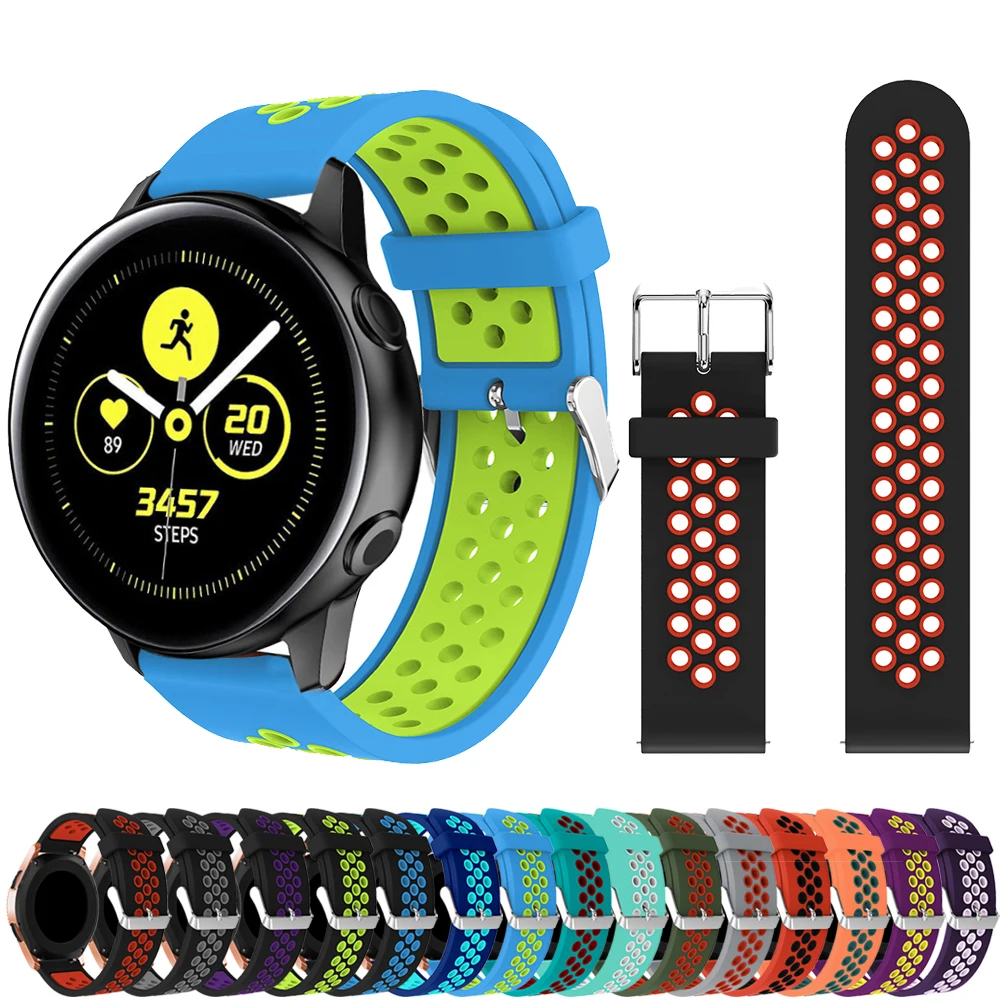 Silicone Watchbands for Samsung Galaxy Watch active smart Replacement Bracelet rubber watch belt 20 mm Strap Gear S2/Sport strap