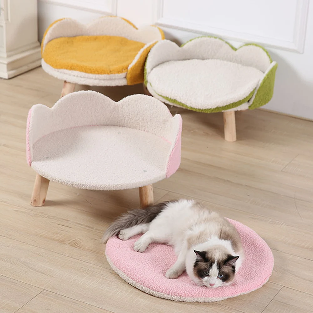 [S] Winter Warm Soft Comfortable Cat Nest Cute Velvet Kitten Cushion Puppy Cozy Sleeping Medium Dog Bed Stylish Supplies Pet Bed