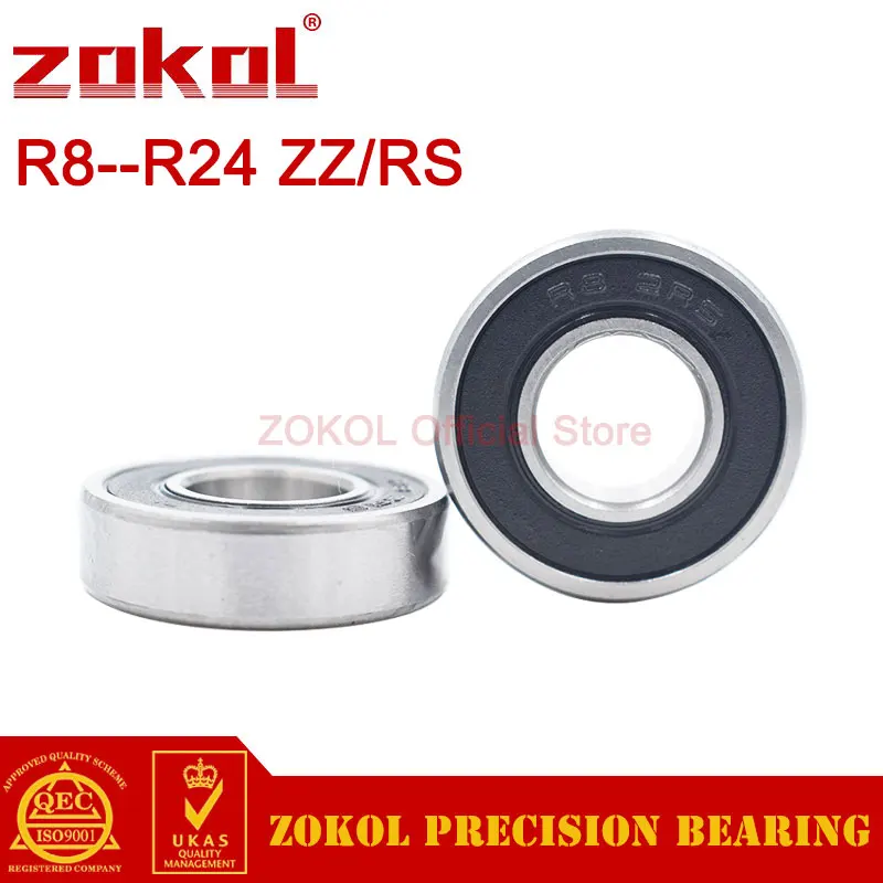 ZOKOL R8ZZ R10ZZ R12ZZ R14ZZ 2RS ZZ  R8-2RS R8-ZZ Miniature  Deep Groove Ball Bearings R16ZZ R18ZZ R20ZZ R22ZZ R24ZZ