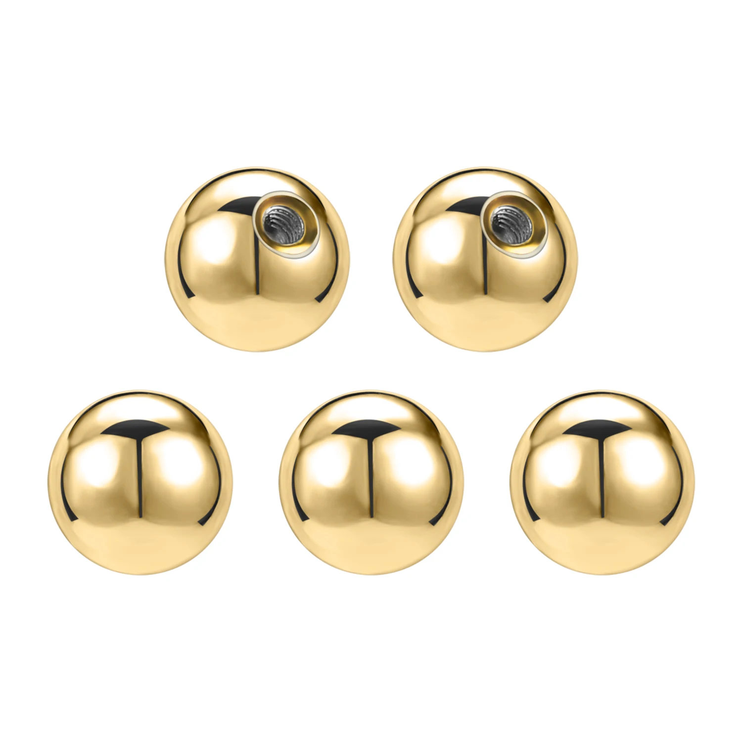 ZS 5–50 Stück 16G Edelstahl Piercing-Schraube Ersatzkugel Rosévergoldet Ohrring Kugeln Nase Labret Helix Piercing Kugel