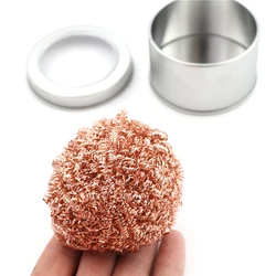 Cleaning Ball Desoldering Soldering Iron Mesh Filter Cleaning Nozzle Tip Copper Wire Cleaner Ball Metal Dross Box Clean Ball