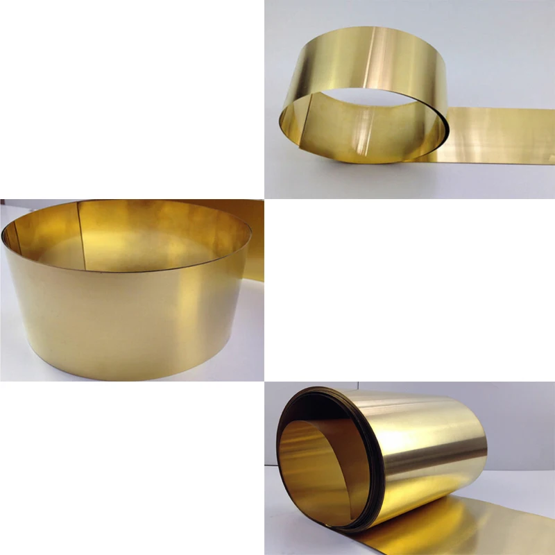 Rotolo di lamiera sottile in lamiera di ottone 1PC 0.01-0.3mm x 10-200mm x 1000mm Supp per la lavorazione dei metalli