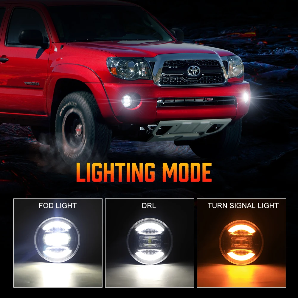 DRL Front Bumper LED  Fog Lights Driving Lamp For 05-11 Toyota Tacoma/07-13 Tundra/08-18 Sequoia Fog Lights Car Light Accessory