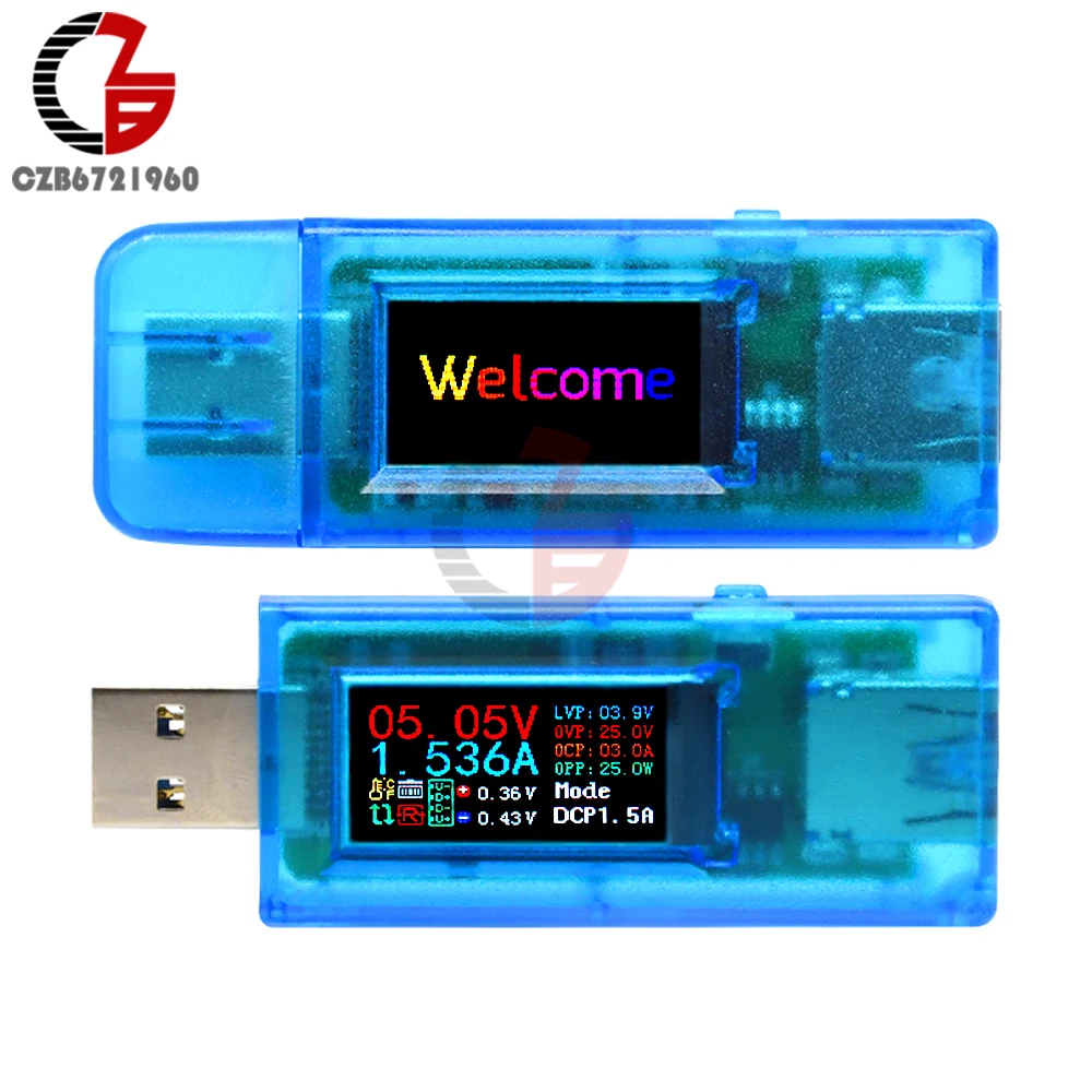 QC3.0 USB Tester DC 4-25V Digital Voltmeter Ammeter Fast Quick Charging Doctor Power Capacity Indicator Voltage Current Meter