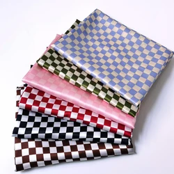 1 meter X 1.48 meter Chessboard Plaid Satin Fabric Geometric Silky Charmeuse material For Scarf,Gown,Lining,Sewing,Diy