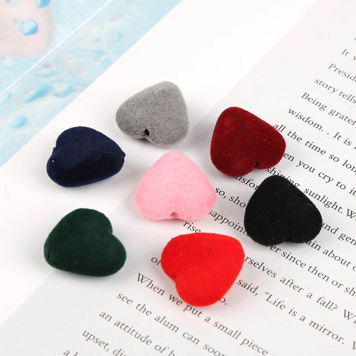 Soft Velvet Heart Pendant Multi-Colored Hole Size 1.5mm 10/20pcs Used For DIY Earrings Bracelets Necklaces Jewelry Crafts