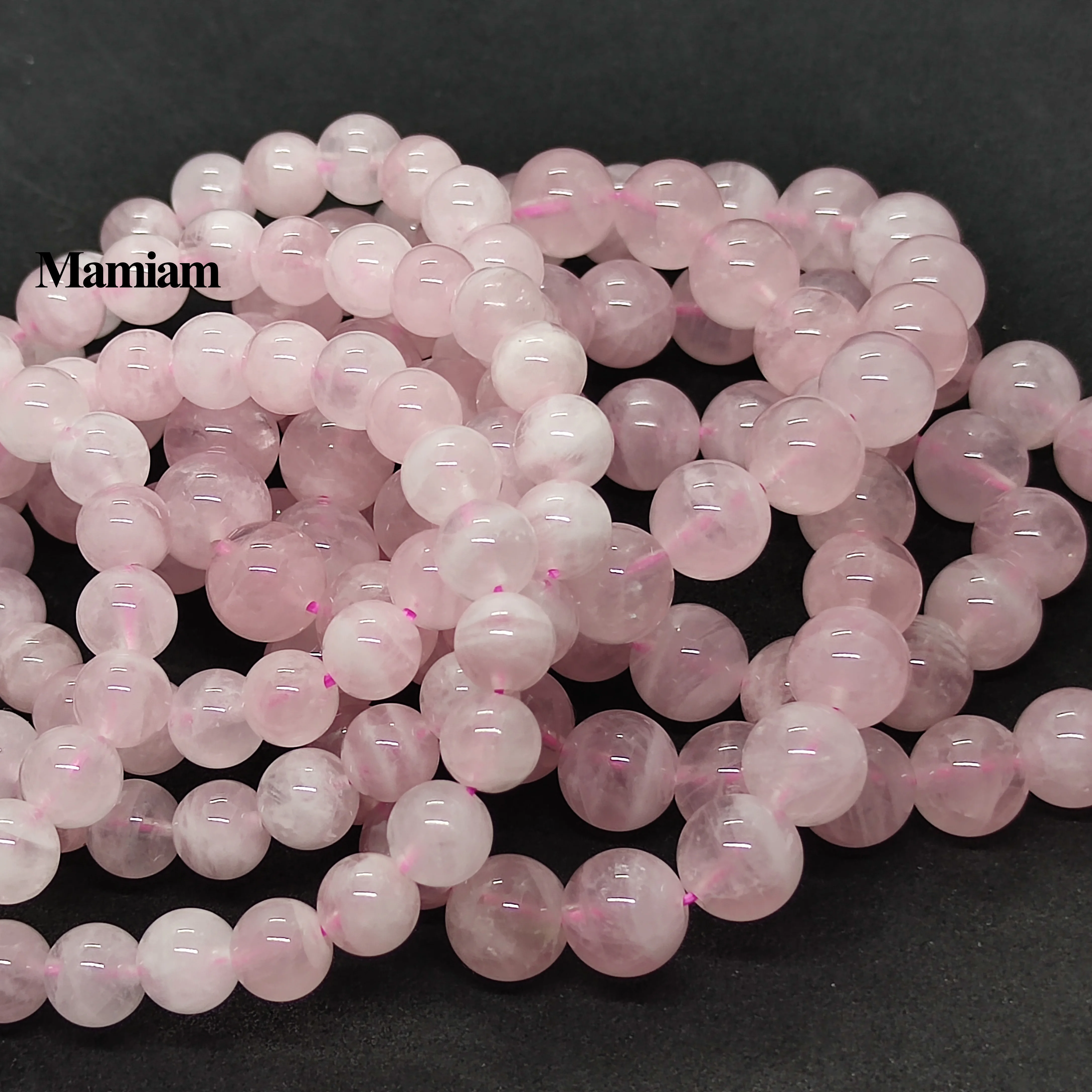 

Mamiam Natural 10mm A+ Madagascar Rose Pink Quartz Stone Smooth Round Beads Bracelet Necklace Jewelry Making Gemstone Diy Design