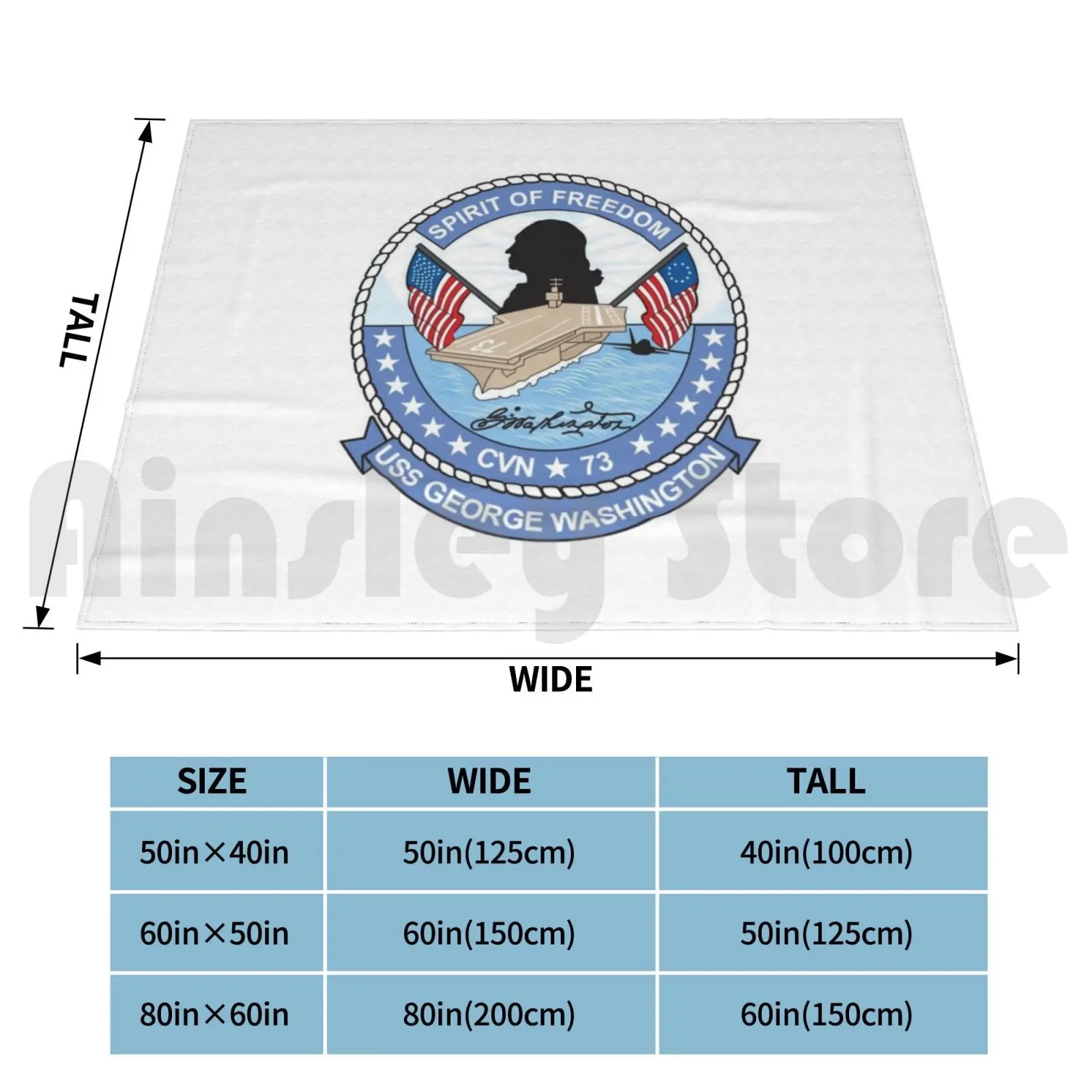 Uss George Washington Cvn-73 Blanket Fashion Custom Uss George Washington Cvn 73 Cvn 73 Cvn73 Cvn 73 Veteran Carrier Logo