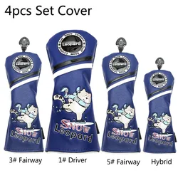 Siranlive เสือดาวหิมะ #1 #3 #5 H กอล์ฟ Headcovers ไม้3ชิ้น/เซ็ต460CC Driver/แฟร์เวย์ไม้/หนัง PU ไฮบริดหัวชุด