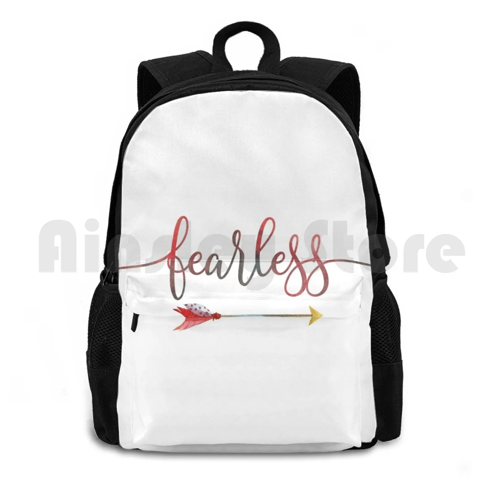 Fearless-Cool Girly Inspirational Quote-Bohemian Style Outdoor Hiking Backpack Waterproof Camping Travel Fearless Text Quote