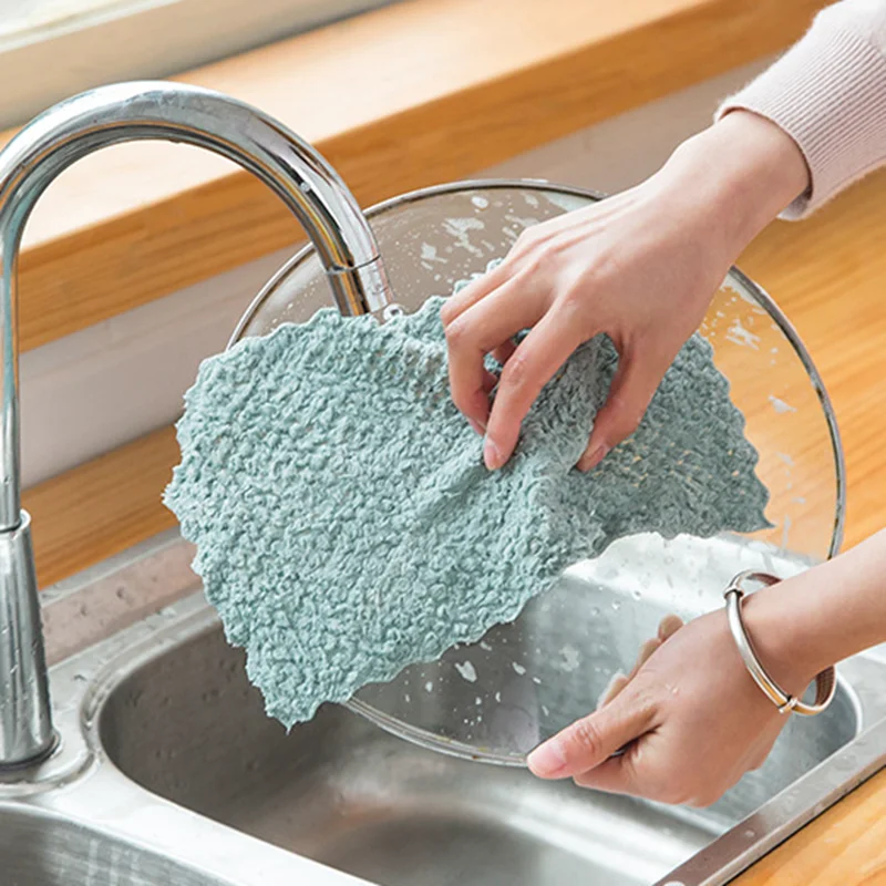 

Kitchen Anti-grease Wiping Rags Efficient Super Absorbent Microfiber Cleaning Cloth Home Washing Dish Kitchen Cleaning Towel
