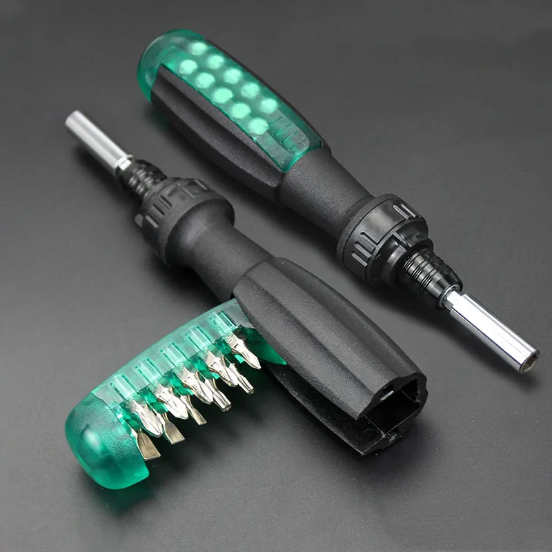 11 w 1 wkrętak z grzechotką Combo zestaw magnetyczny teleskopowy oszczędzający pracę śrubokręt z 10 bitami urządzenia gospodarstwa domowego Repair Tool