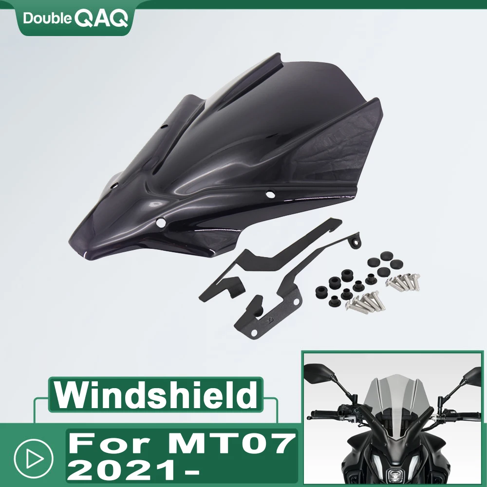 

2021- New Motorcycle Windshield WindScreen Front Screen For Yamaha MT-07 MT 07 MT07 mt07 Accessoris Transparent/Smoke black