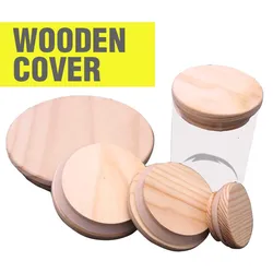 Wooden Sealing Lid 1PC  Canister Lid  with Silcone Ring Container Cover Glass Lid Natural Wood Material Storage Jar Lid