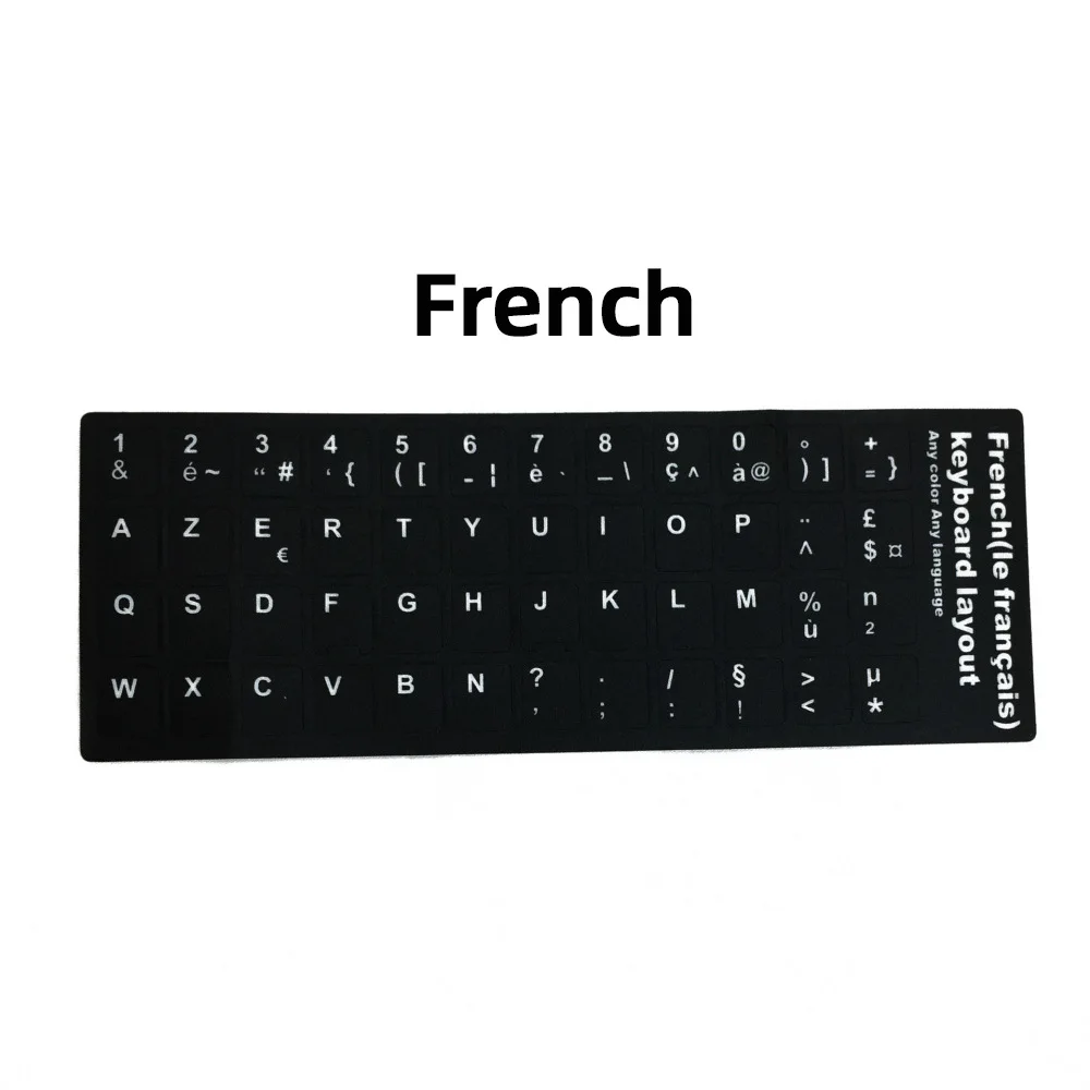 Eco-environment French Russian Japanese Spanish Language PVC Keyboard Stickers for Macbook Notebook Computer Desktop Key Covers