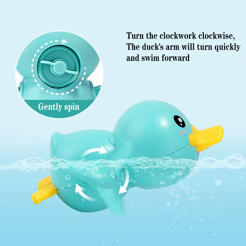 Bathing Ducks Baby Bath Toys for 0 12 24 Months Classic Toy Chain Clockwork Whale Crab for Kids Swimming Pool Water Game