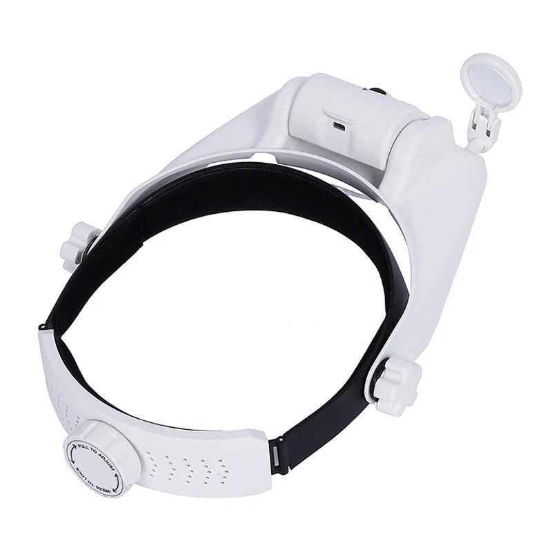 USB Rechargeable LED Lighting  Lamp Head Loupe Jeweler Headband Magnifier Eye Glasses Optical Tool Repair Reading Magnifier