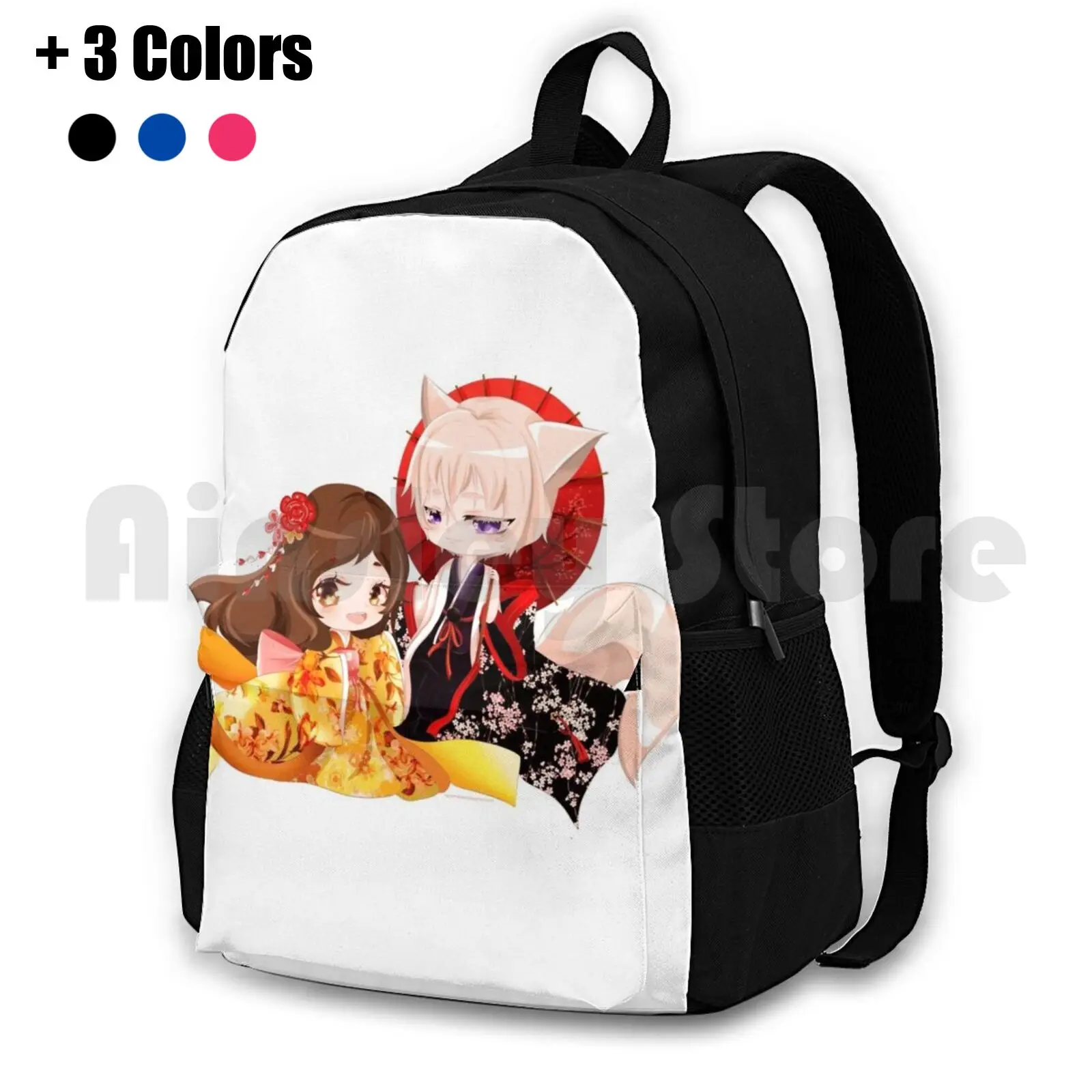 

Kamisama Kiss : Tomoe And Nanami Outdoor Hiking Backpack Waterproof Camping Travel Kamisama Kiss Anime Manga Couple Cute Weeb