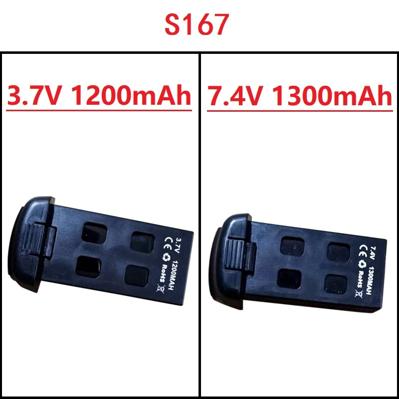 PYLR/C 1/2/3/5szt Akumulator do drona RC S167 S166 7.4V 1300mAh Akumulator Lipo do S167 RC Drone Zabawka Część zamienna