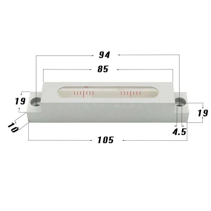 QASE Long strip high precision level blister Bubble Spirit Level with mounting holes size 105x19x19mm