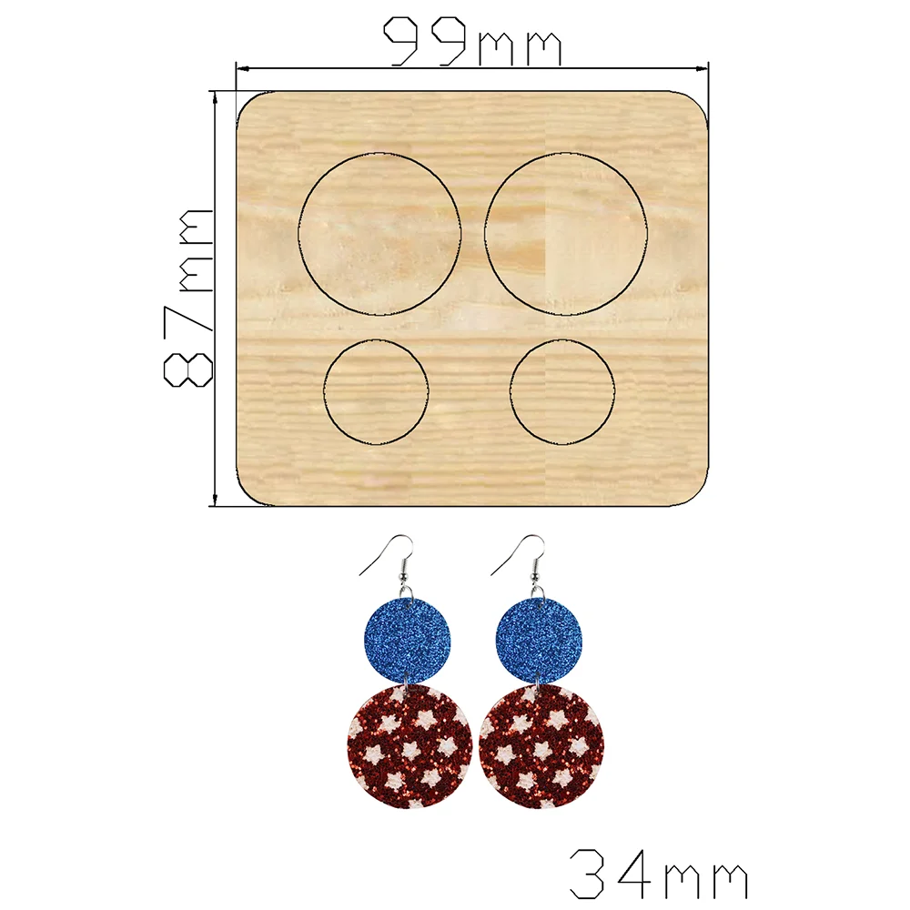 2021 New Round earrings with five-pointed Cutting Dies Wooden Knife Die Compatible With Most Manual Die Cut Cutters