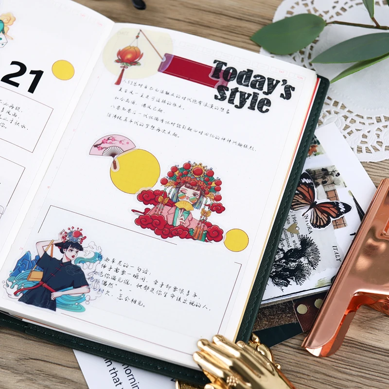 25pcs Tide Girl Original Hand Account Sticker Material Cute Girl Character Mobile Phone Decoration Pattern Tool