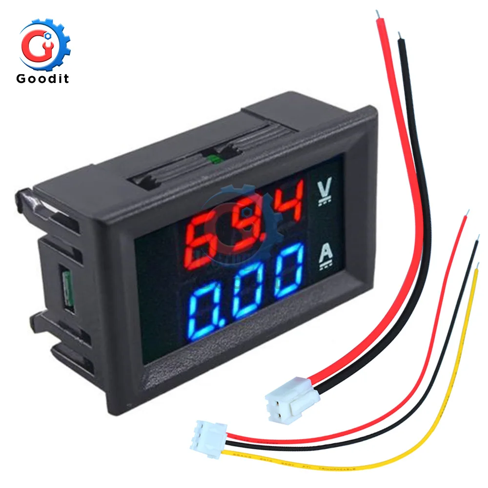 Mini Digital Voltmeter Ammeter DC 100V 10A Panel Amp Volt Voltage Current Meter Tester 0.56