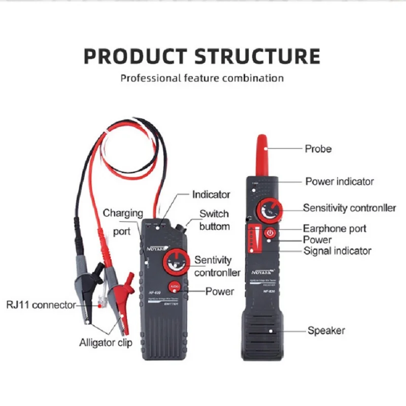 NF-820 Noyafa New Underground Wire Locator RJ45 RJ11 BNC ​High Low Voltage Cable Tester Line Finder LAN Network Cable tester