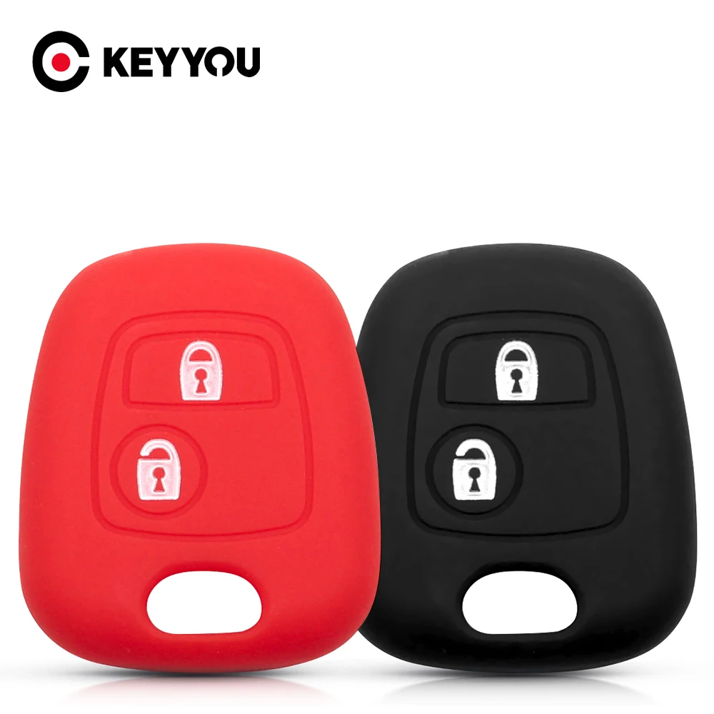 KEYYOU Remote Car Silicone Key Case Cover For Citroen C1 C2 C3 C4 Xsara Picasso For Peugeot 106 107 206 207 307 Fortoyota Aygo