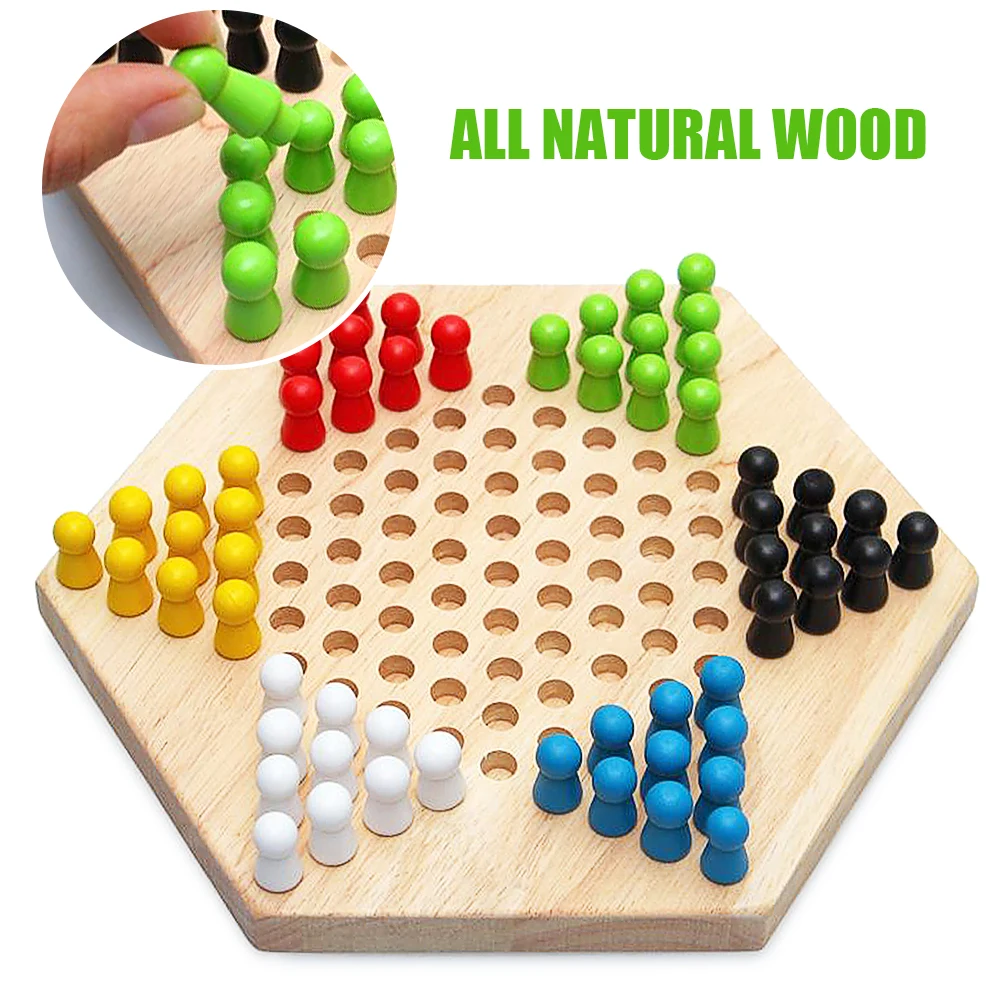 Children Wooden Toys Games Kids Wood Chinese Portable Jump Checkers Kids Educational Toys Outdoor Funny Boys Girl Gifts