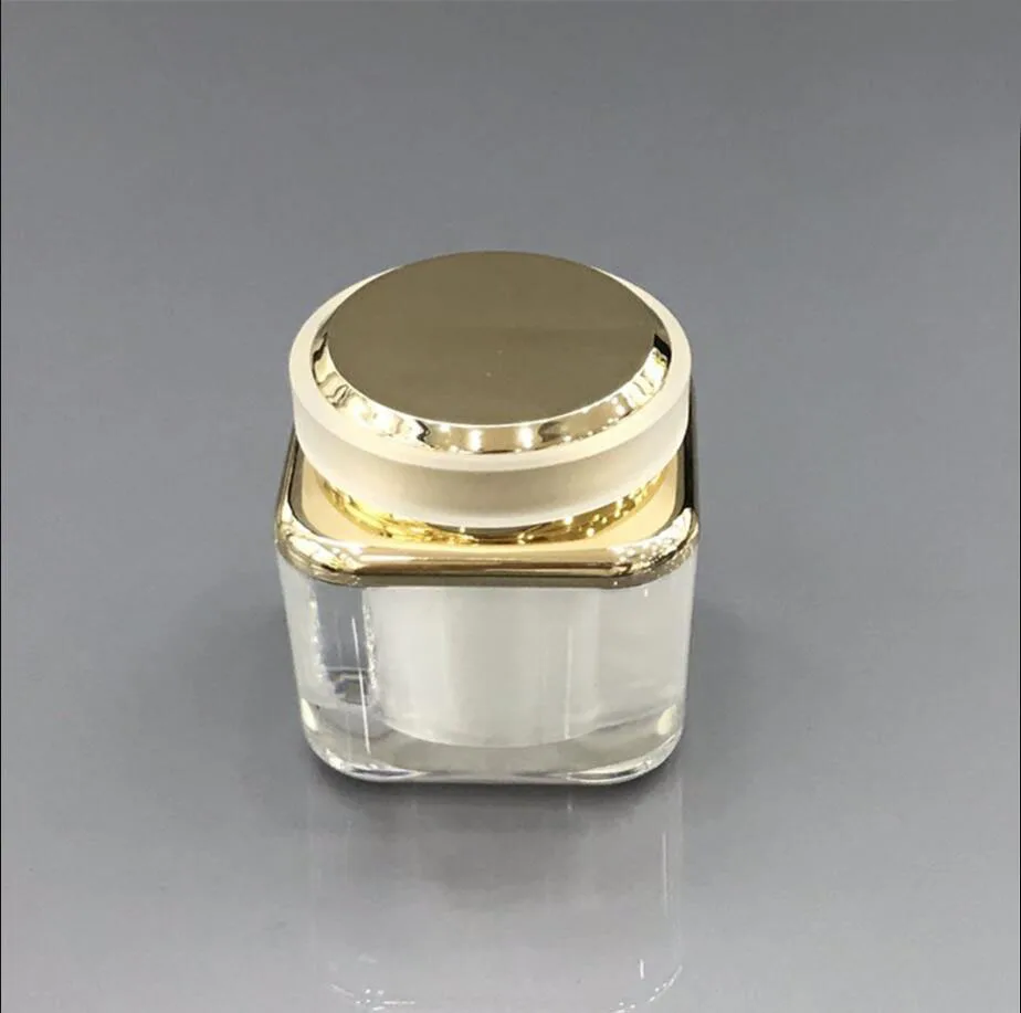 

30G square shape acrylic gold/silver jar bottle essence day night cream serum moisturizer foundation skin care cosmetic packing